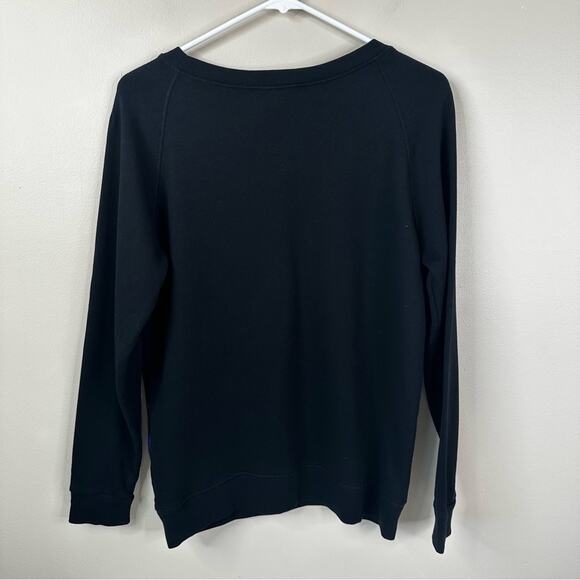 SANDRO Sweater Womens 2- Medium Black Geometric Graphic Cotton Crewneck Pullover - Picture 5 of 6